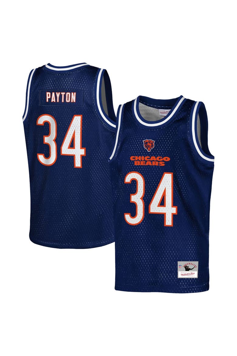 Youth Mitchell & Ness Walter Payton Navy Chicago Bears Retired Player NFL Basketball Fashion Jersey, Main, color, Navy