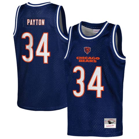 Youth Mitchell 
Ness Walter Payton Navy Chicago Bears Retired Player NFL Basketball Fashion Jersey
