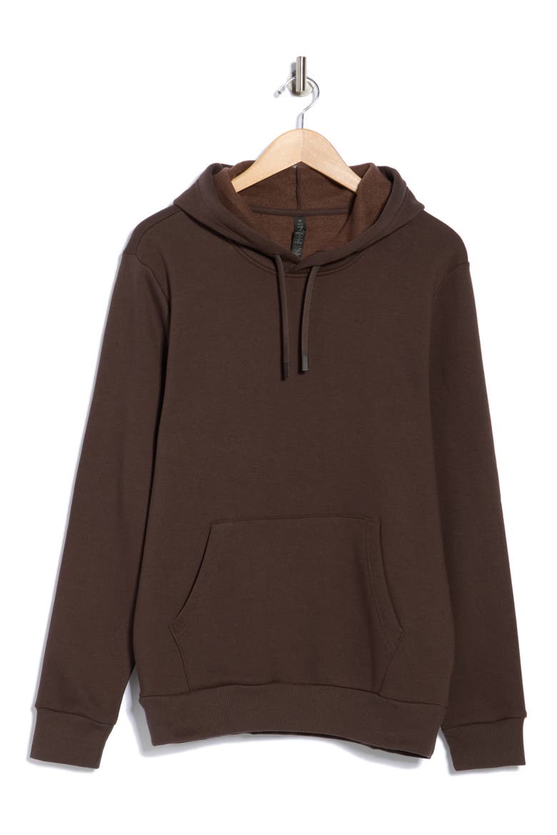 Freeform Fleece Pullover Hoodie, Alternate, color, BROWN MULCH