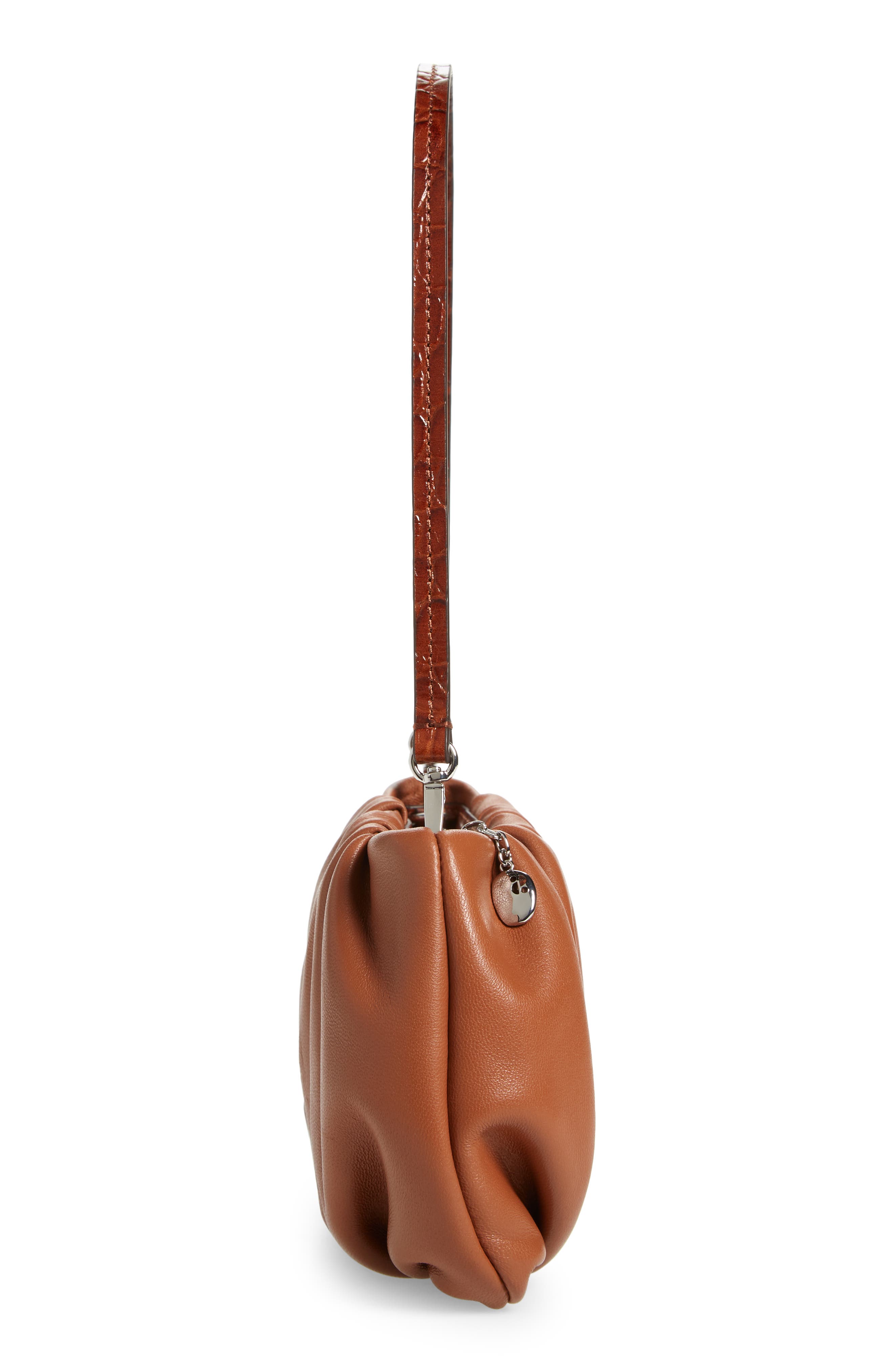 STAUD Bean Leather Clutch, Alternate, color, Tan