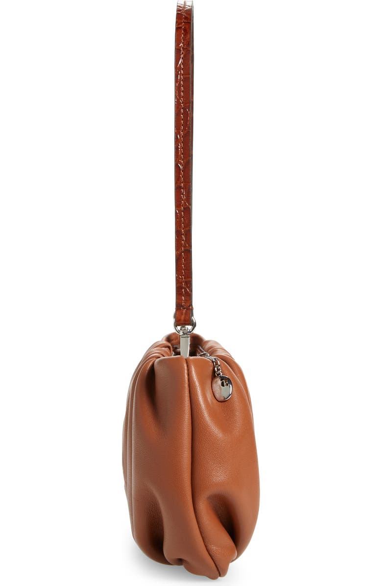 STAUD Bean Leather Clutch, Alternate, color, Tan