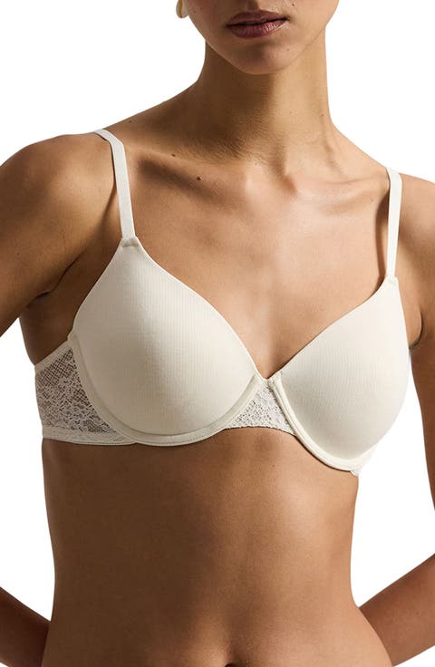 Underwire Cotton Blend Lace Demi Bra