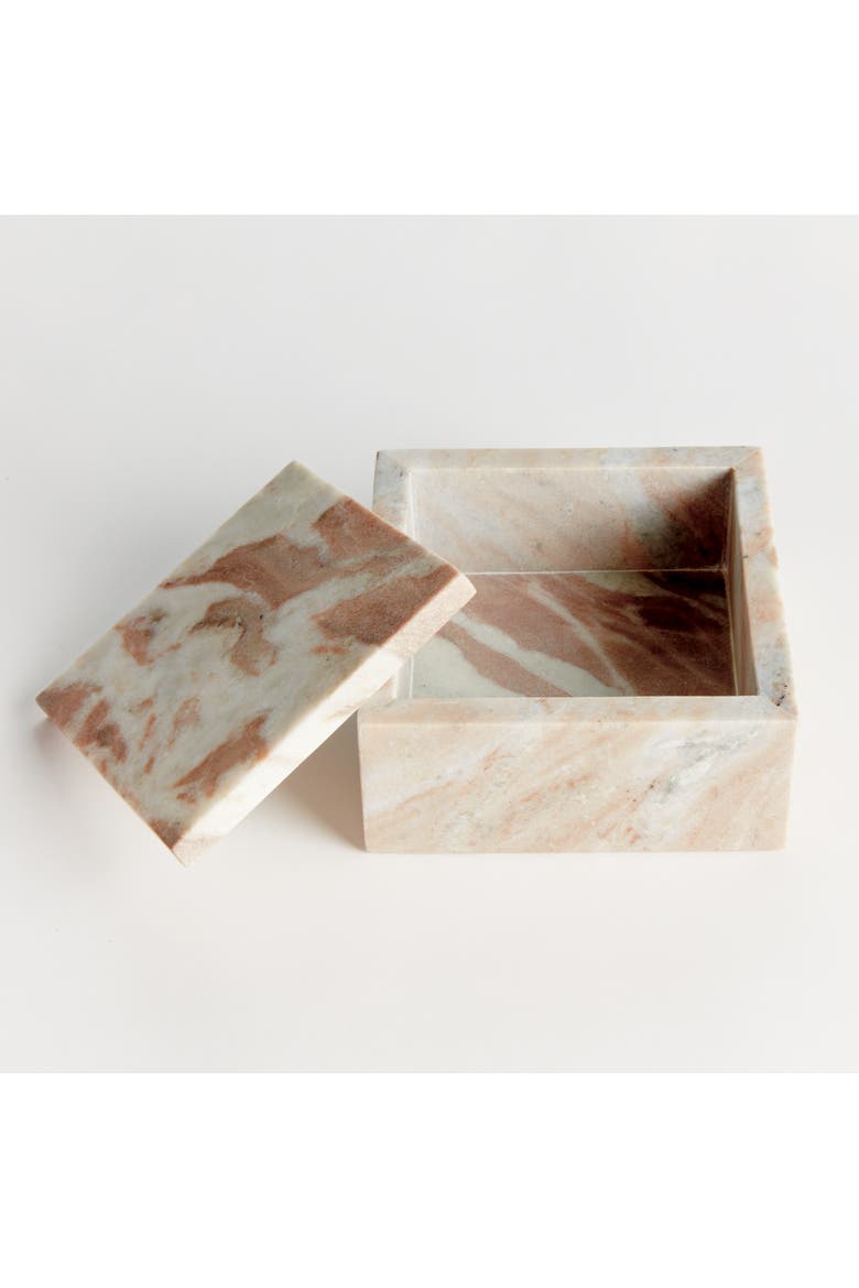 Jaqueline Square Lidded Box, Alternate, color, Brown