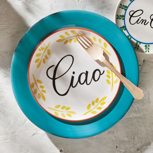 Tag Dolce Vita Ciao Yellow Ceramic Appetizer Plate For Dining In Multi