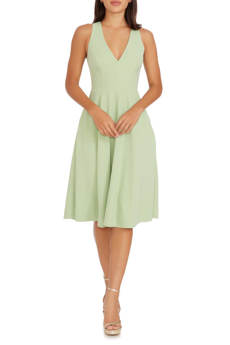 Catalina Fit & Flare Cocktail Dress, Main, color, SAGE