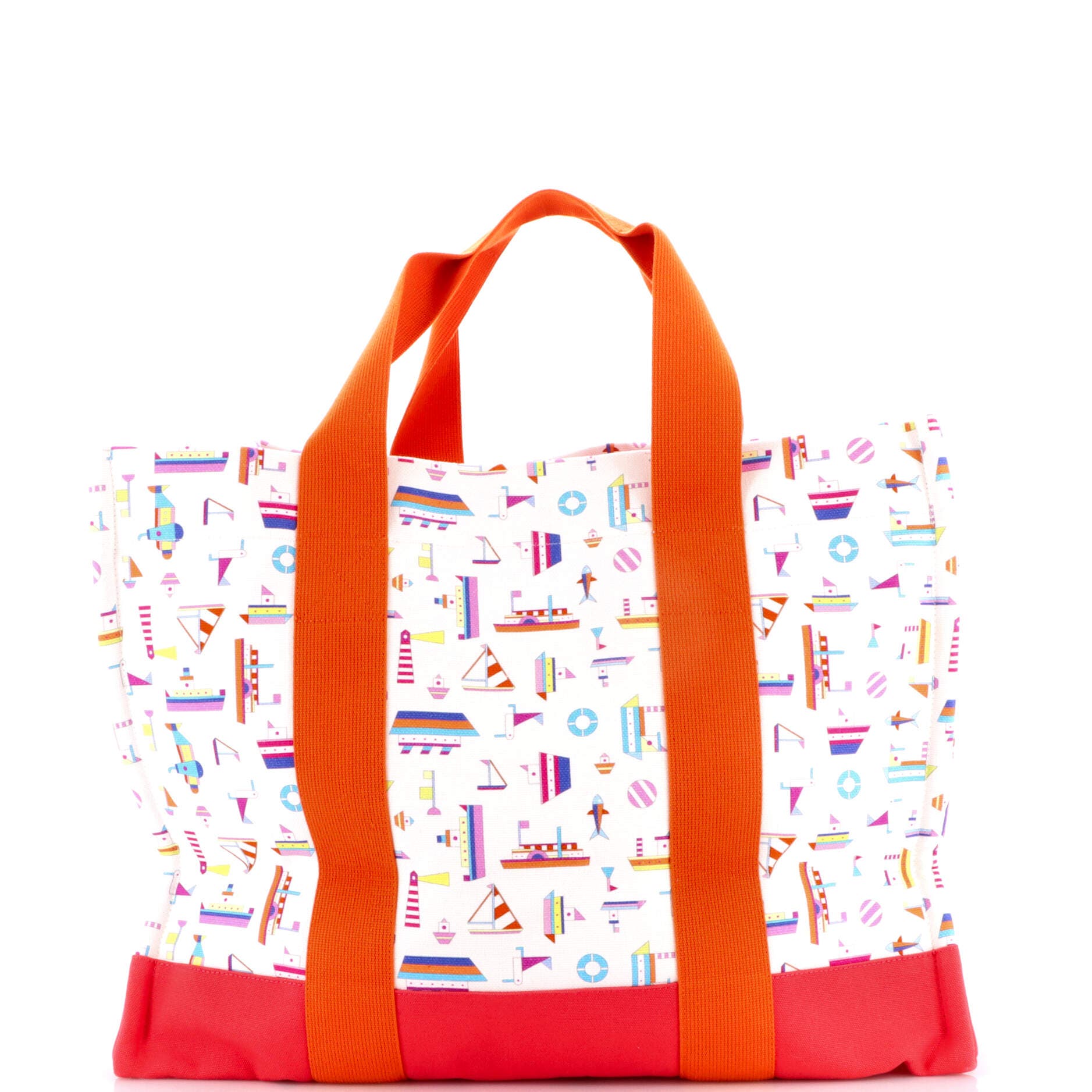 Pre-Owned Hermes Petit Chartier Nappy Bag Printed Toile Large, Alternate, color, Multicolor