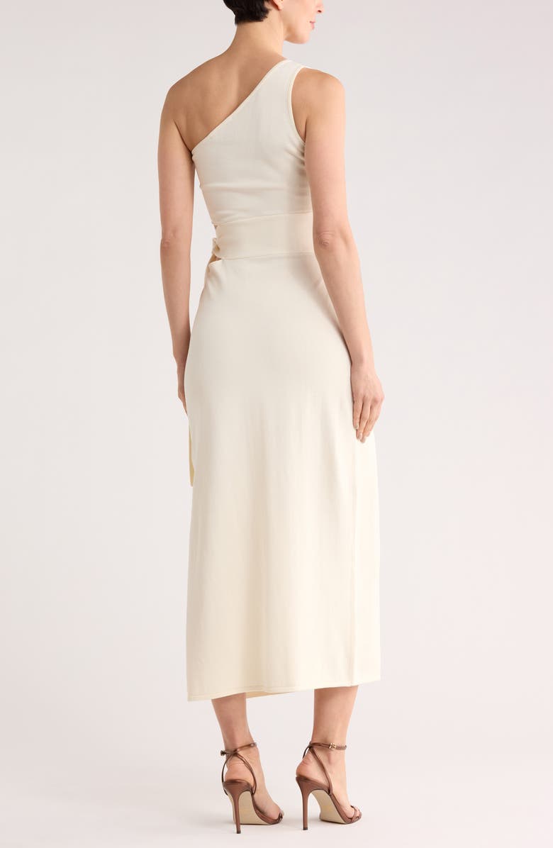 Simkhai Aurelia One-Shoulder Cotton & Silk Dress, Alternate, color, Ivory