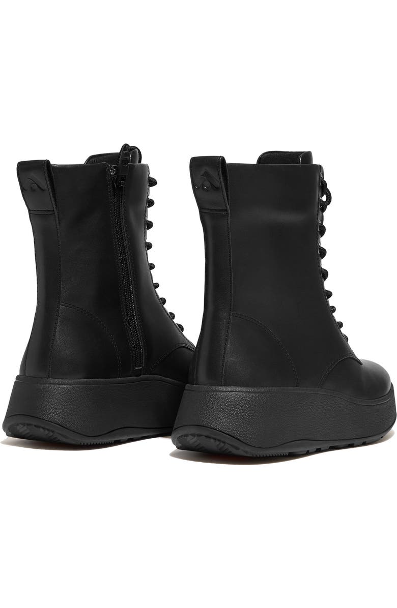 FitFlop F-Mode Lace-Up Leather Flatform Combat Boot, Alternate, color,