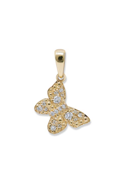 Dew Drop Pavé Diamond Butterfly Pendant
