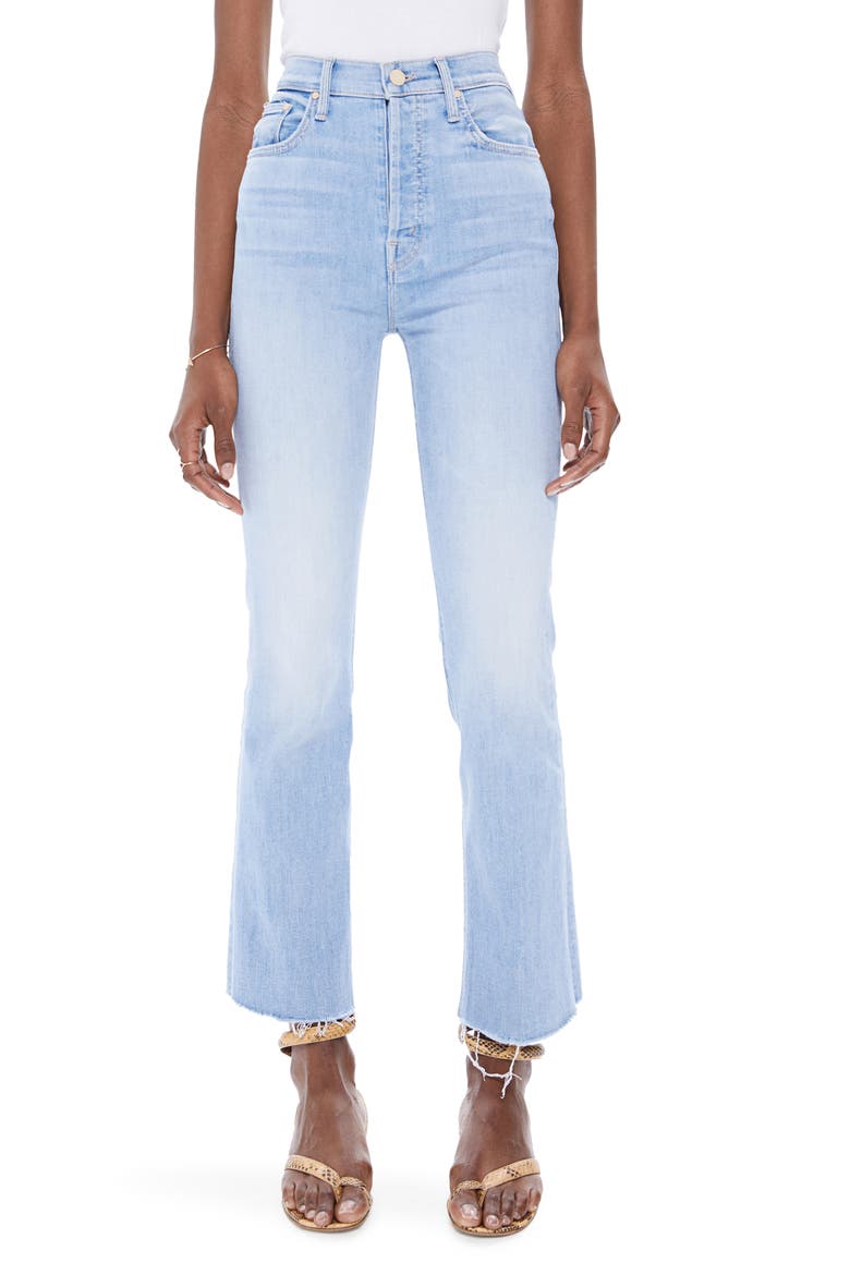 The Tripper High Waist Fray Hem Ankle Jeans, Main, color, ISLAND TIME