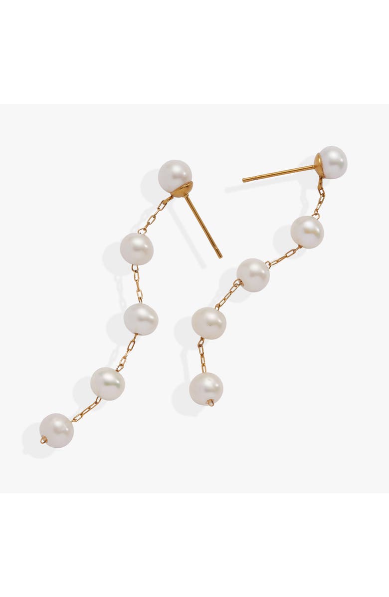 Alex and Ani Freshwater Pearl Linear Earrings, Alternate, color, Pearl