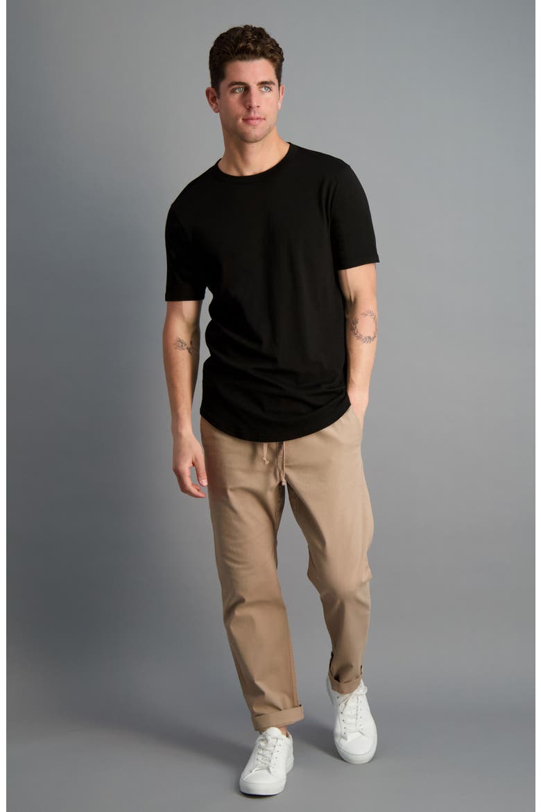 Scallop Supima Crewneck Tee, Alternate, color, BLACK