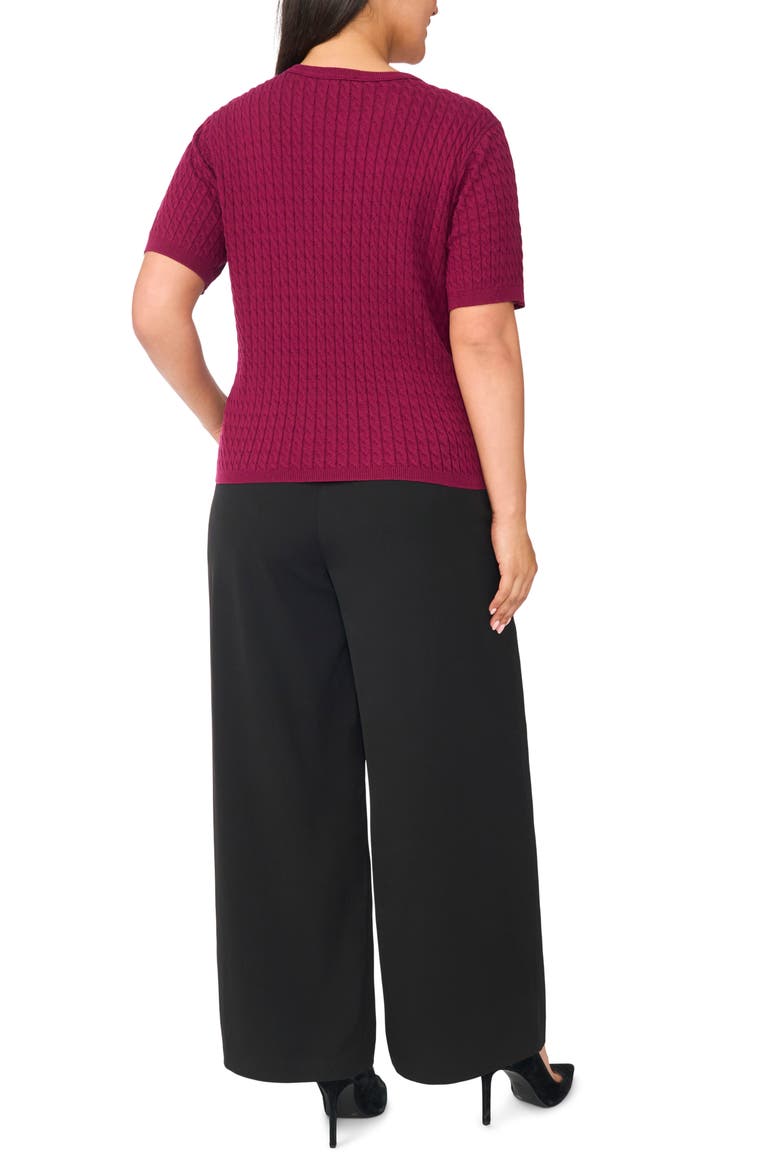 Cable Stitch Sweater, Alternate, color, PURE PLUM
