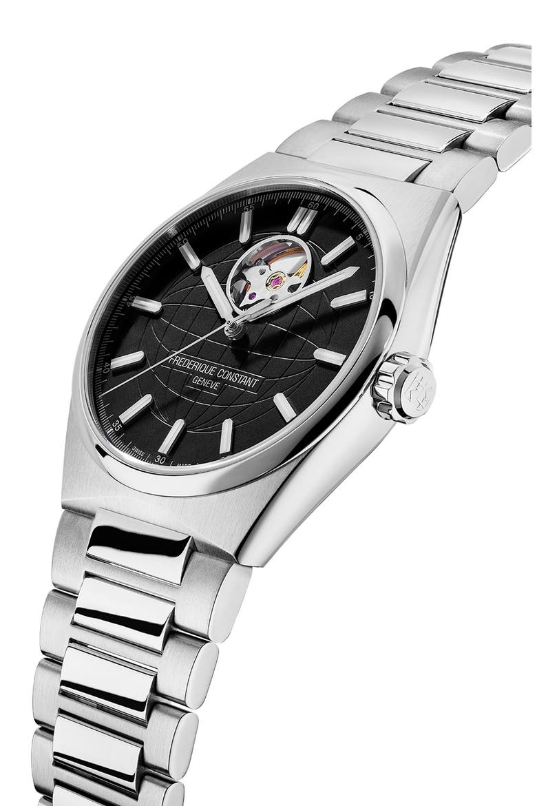 Highlife Heart Beat Automatic Bracelet/Leather Strap Watch, 41mm, Alternate, color, SILVER-TONE