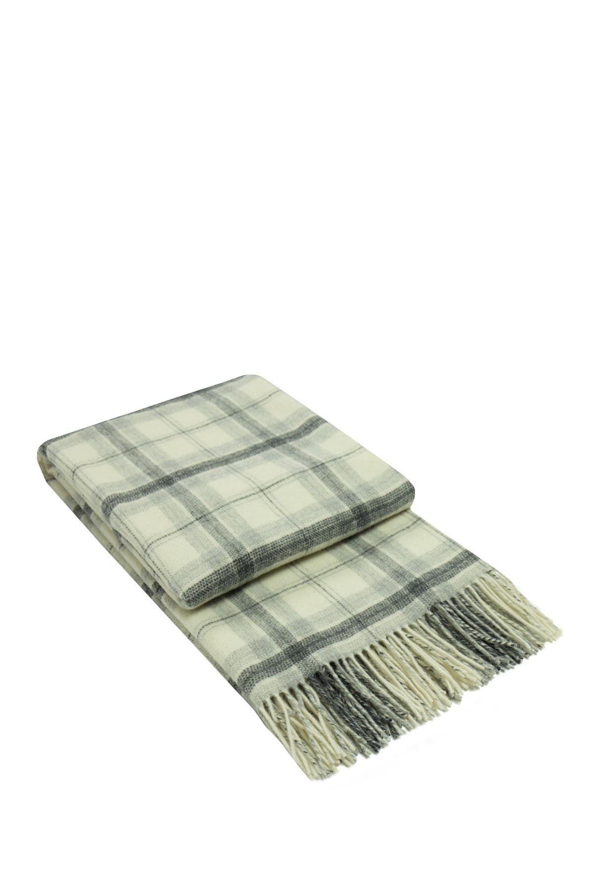 MELANGE HOME Italian Wool Blend Throw - White/Grey | Nordstromrack