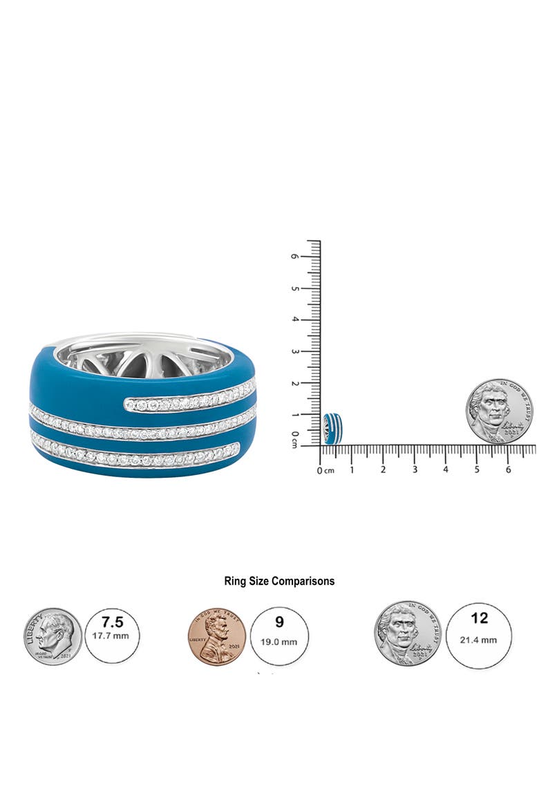 Silver 5/8 Cttw Diamond Wide Band Ring, Alternate, color, White