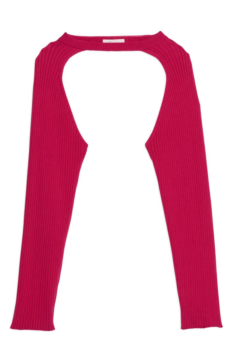 Helmut Lang Organic Cotton Rib Shrug, Alternate, color, Fuschia