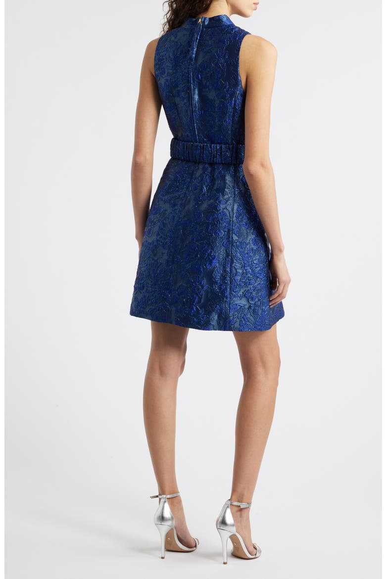 Tazie Jacquard Sleeveless Minidress, Alternate, color, LOW TIDE NAVY NIGHTSHADE