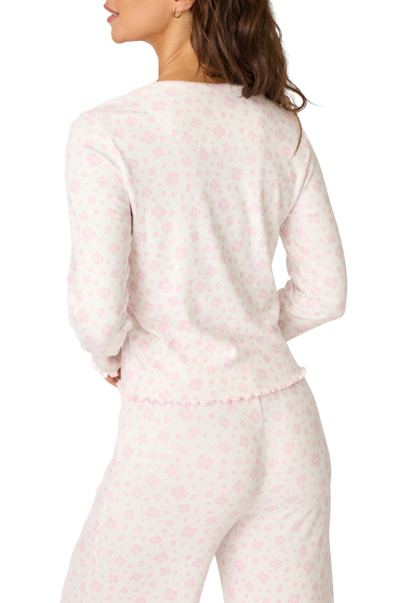 PJ Salvage Pretty Petals Jersey Pajama Top, Alternate, color, Sweet Pink