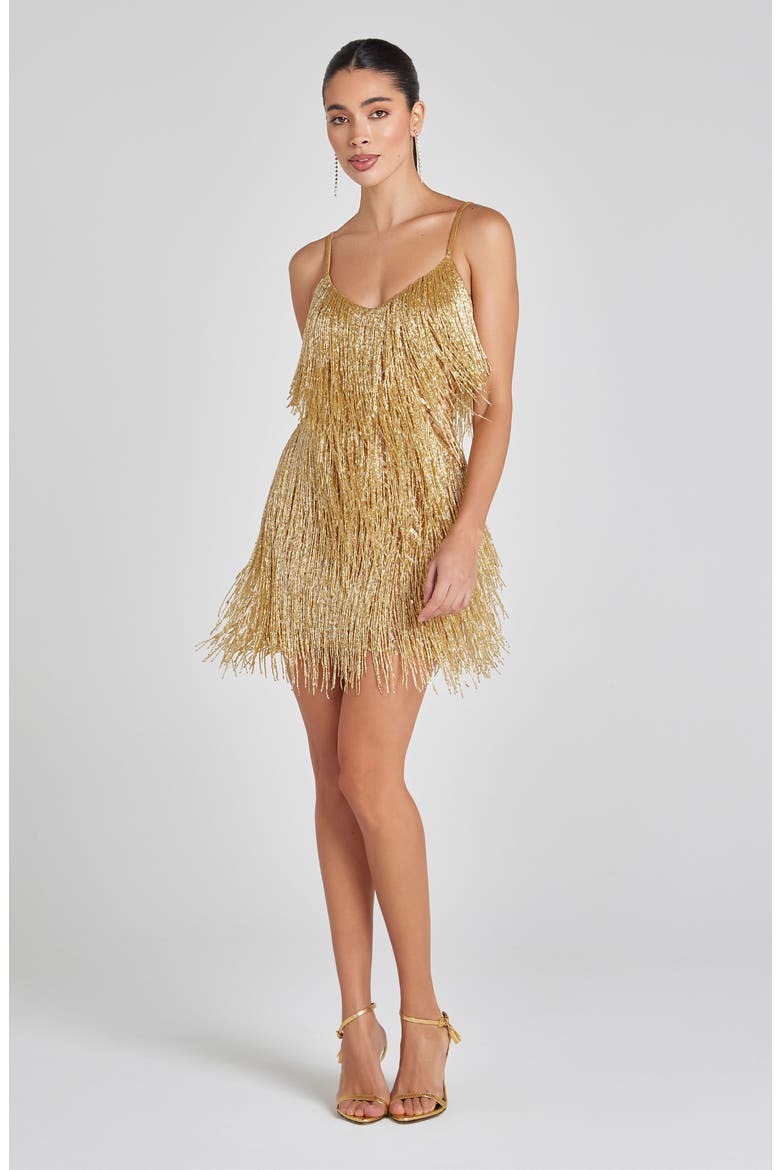 tammy gold dress NADINE MERABI Beaded Fringe Cocktail Minidress (Women) All markets in
