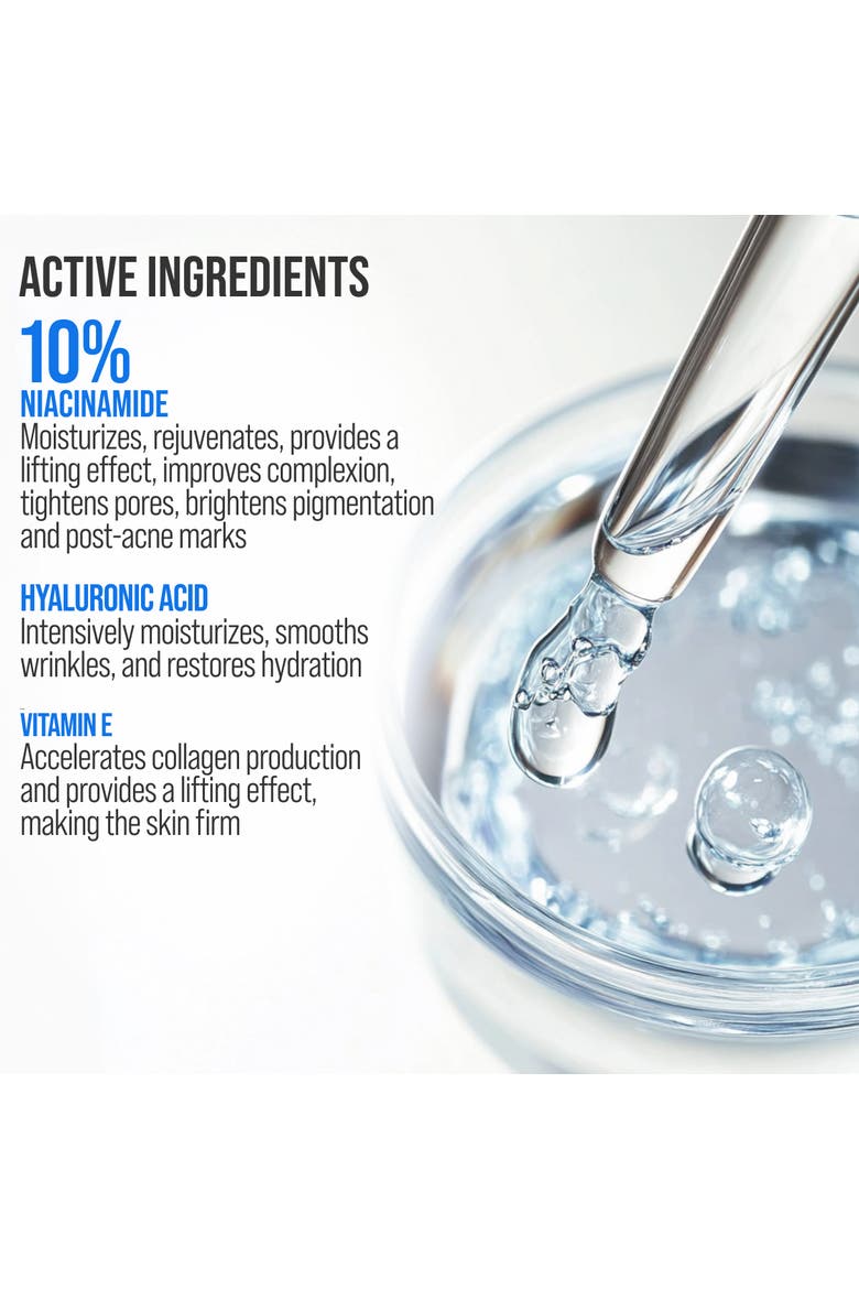 Face Moisturizer with Niacinamide for Brightening & Smoothing with 3D Massage Applicator, Alternate, color, White