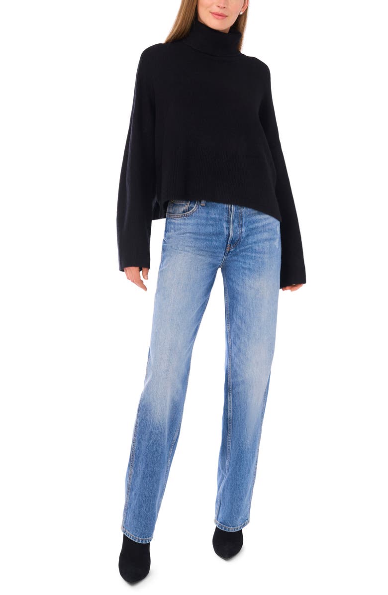 Parker Turtleneck Crop Sweater, Alternate, color, Rich Black