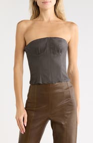TWP Jillian Leather Bustier Top