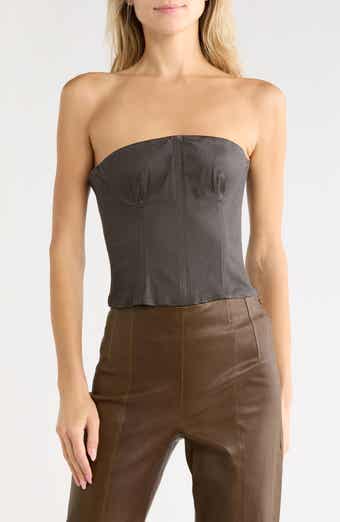 Jillian Leather Bustier Top