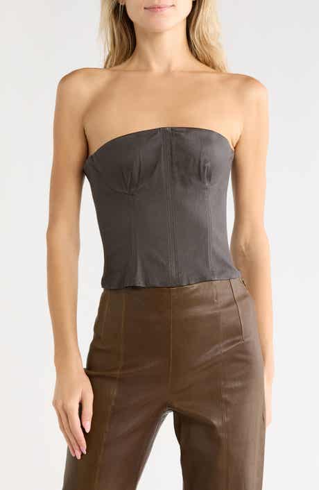 Jillian Leather Bustier Top
