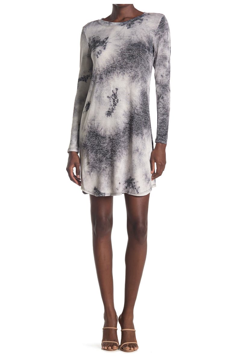 TASH AND SOPHIE Long Sleeve Tie Dye Sweater Dress, Main, color, 
