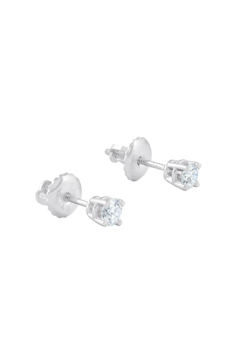 Bliss Diamond 1/4 Ct Diamond Screw Back Studs 14k Gold Lab Grown Eco Friendly, Alternate, color, 14K White Gold