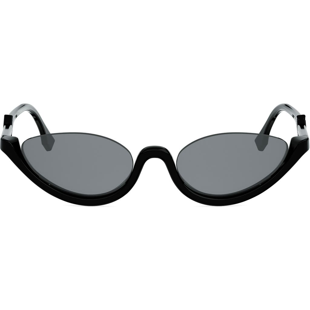 Fendi Ff Diamonds 53mm Oval Sunglasses In Black
