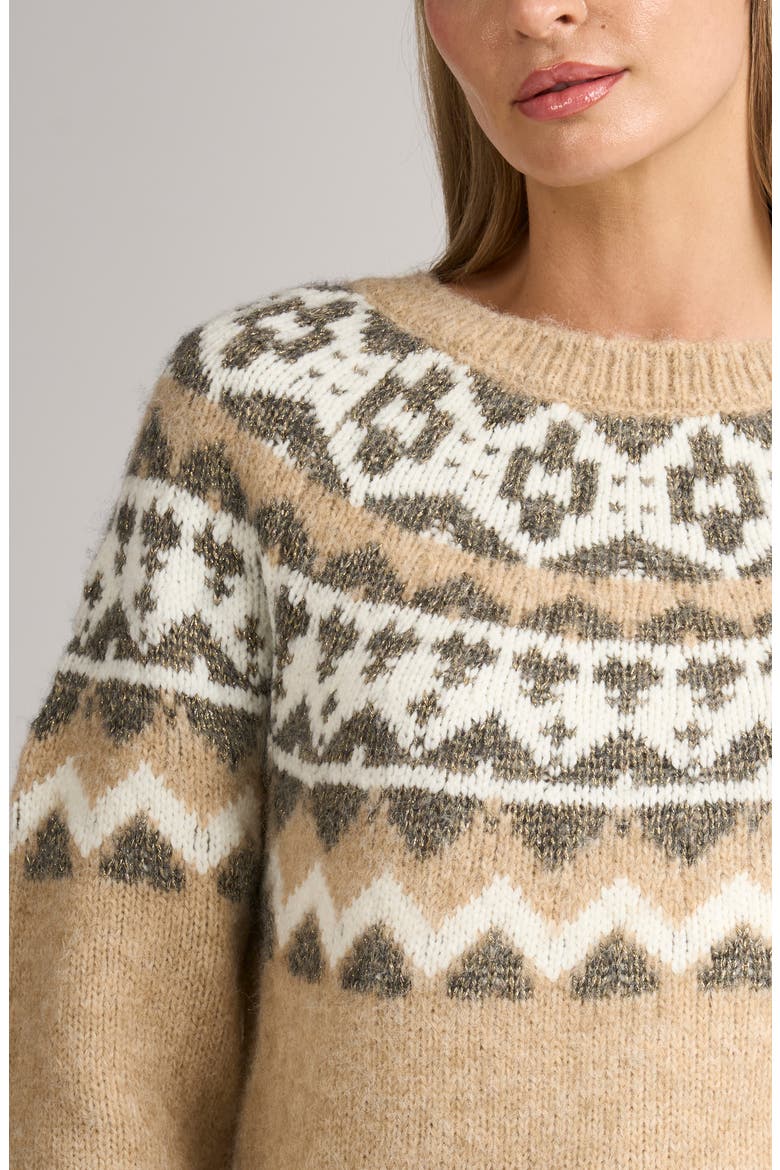 Janis Fair Isle Sweater, Alternate, color, NEW BISCOTTI