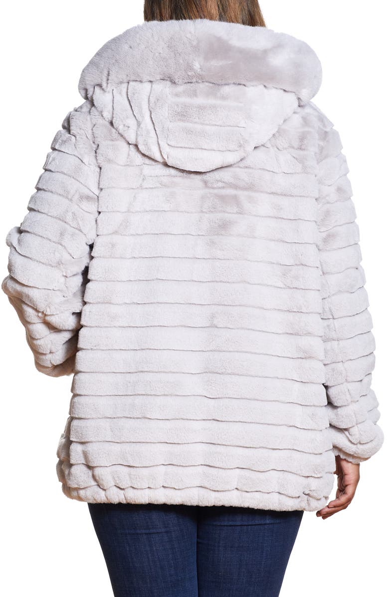 Gallery Hooded Faux Fur Jacket, Alternate, color, Grey