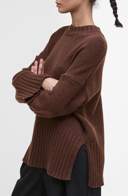 Barbour Sophia Cotton & Wool Blend Tunic Sweater In Brown