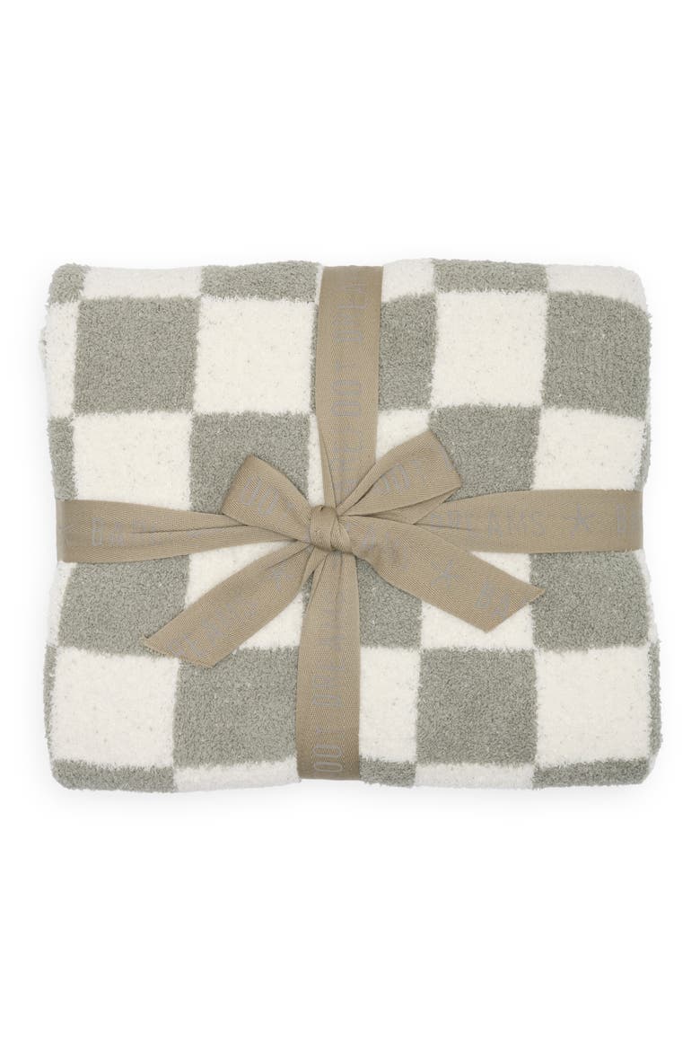 CozyChic® Checkered Blanket, Main, color, CREAM-EUCALYPTUS