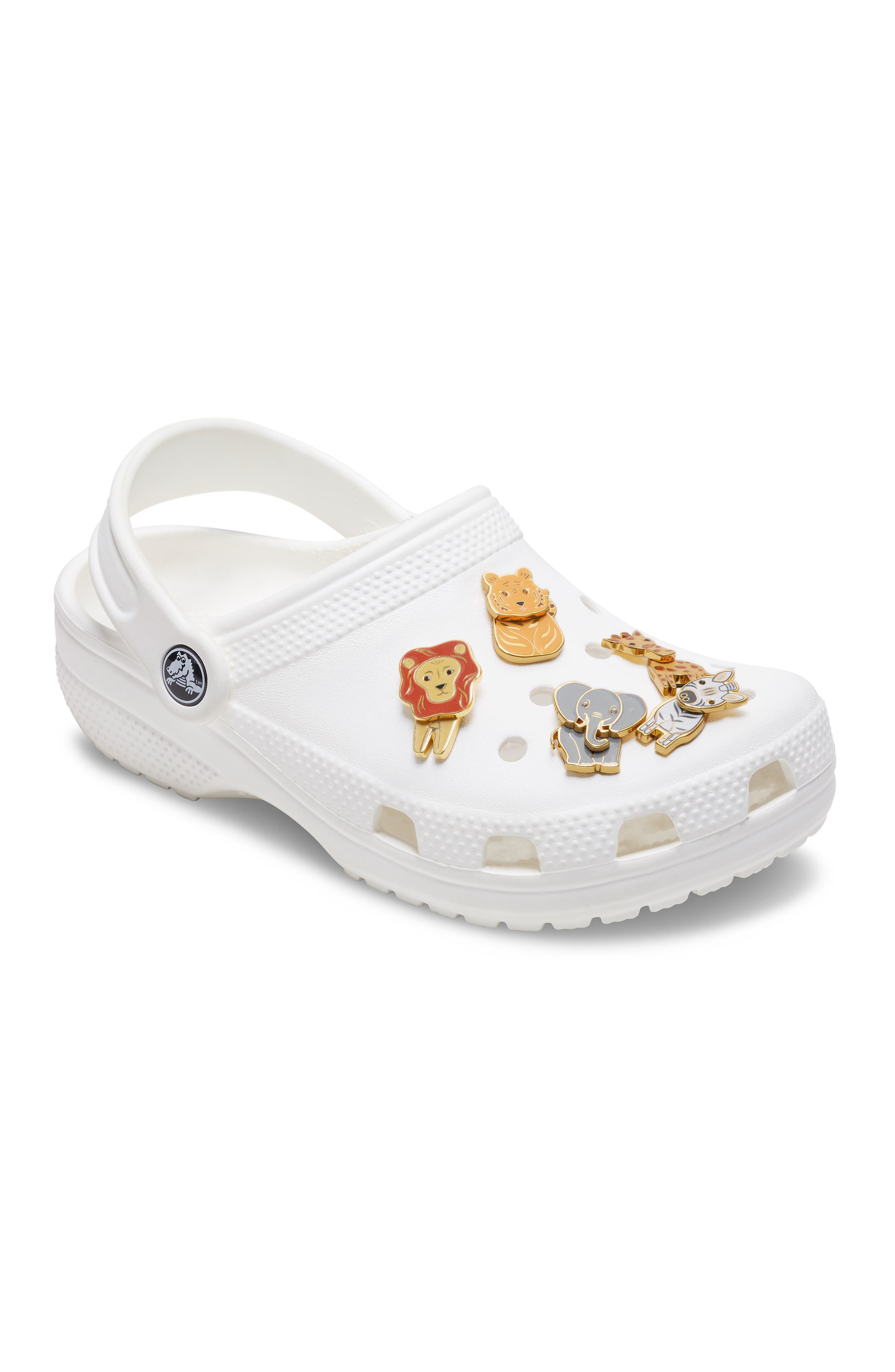 Kids' Assorted 5-Pack Enamel Safari CROCS Shoe Charms, Alternate, color, WHITE
