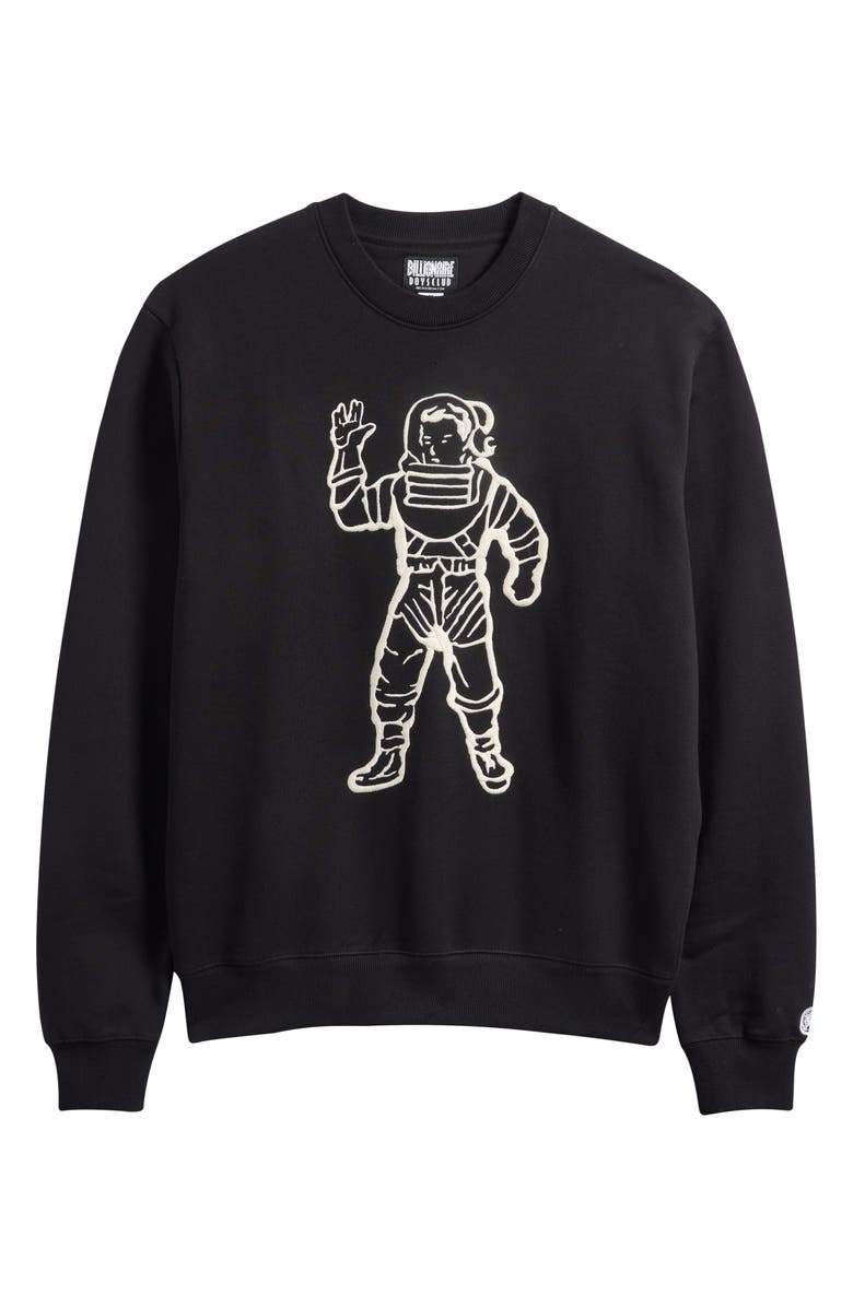 Billionaire Boys Club BB Astronaut Embroidered Cotton Crewneck Sweatshirt, Alternate, color, Black