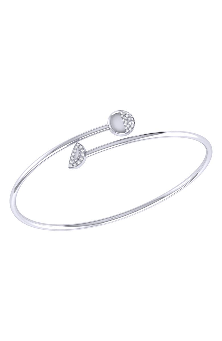 LuvMyJewelry Moon Stages Diamond Cuff Bracelet, Alternate, color, Silver