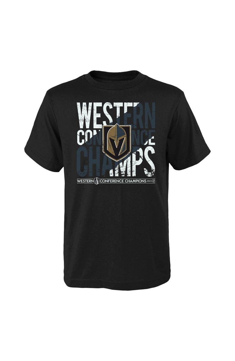 FANATICS Youth Fanatics Branded Black Vegas Golden Knights 2023 Western Conference Champions T-Shirt, Alternate, color,