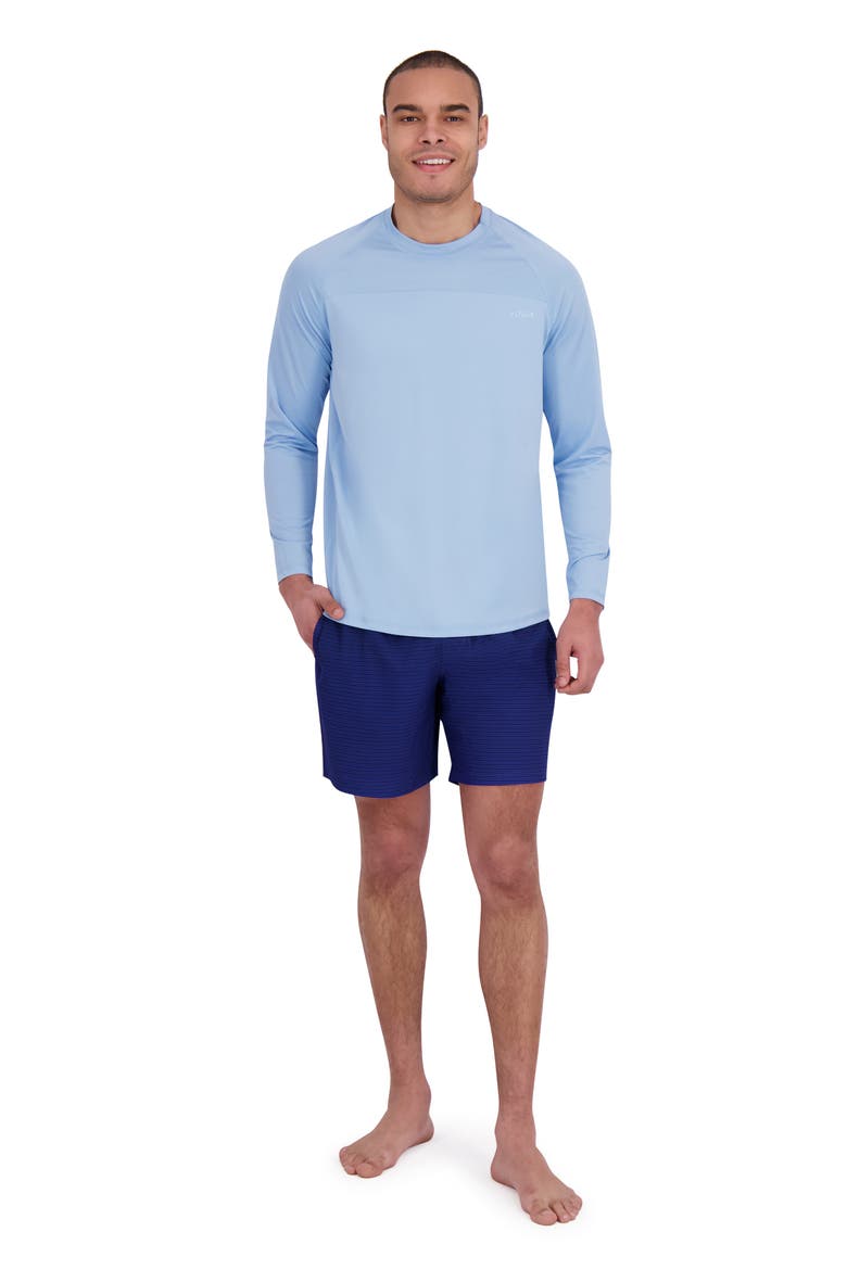 Textured Long Sleeve Rashguard, Alternate, color, AIRY BLUE