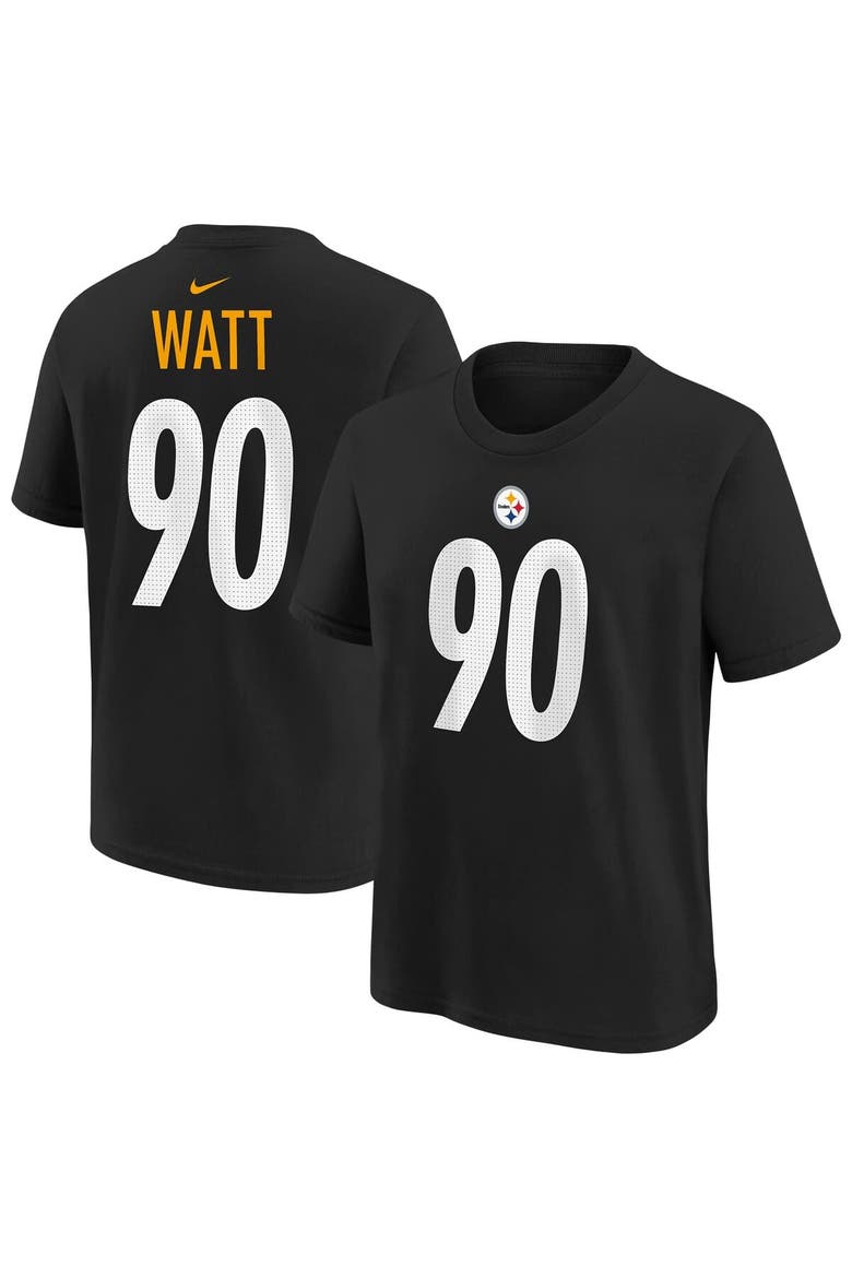 Youth Nike T.J. Watt Black Pittsburgh Steelers Player Name & Number T-Shirt, Main, color, Black