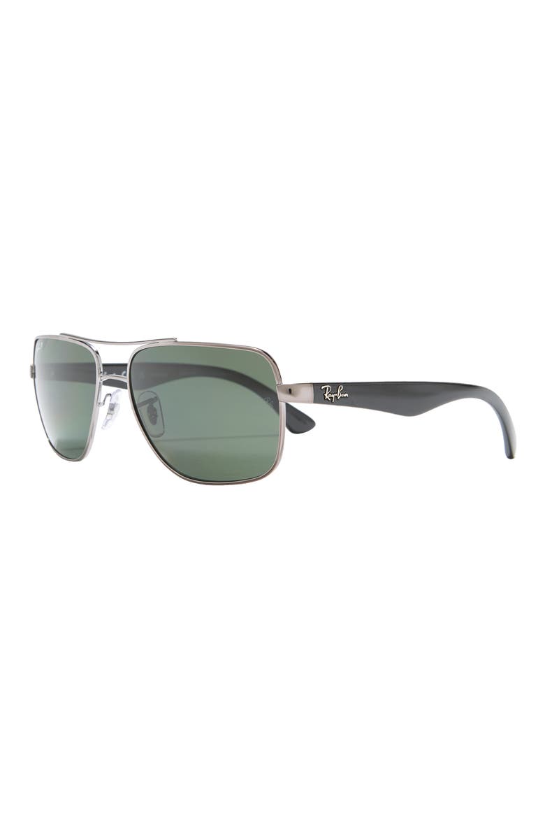 60mm C-DBL Navigator Sunglasses, Alternate, color, GUNMETAL