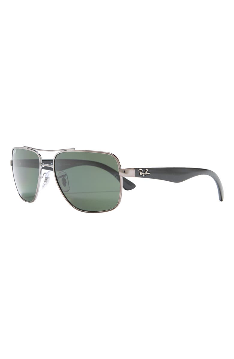 Ray-Ban 60mm C-DBL Navigator Sunglasses, Alternate, color, Gunmetal