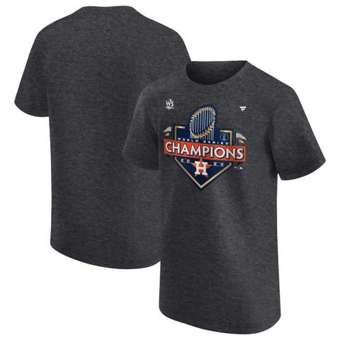 Youth Fanatics Branded Heather Charcoal Houston Astros 2022 World Series Champions Locker Room T-Shirt