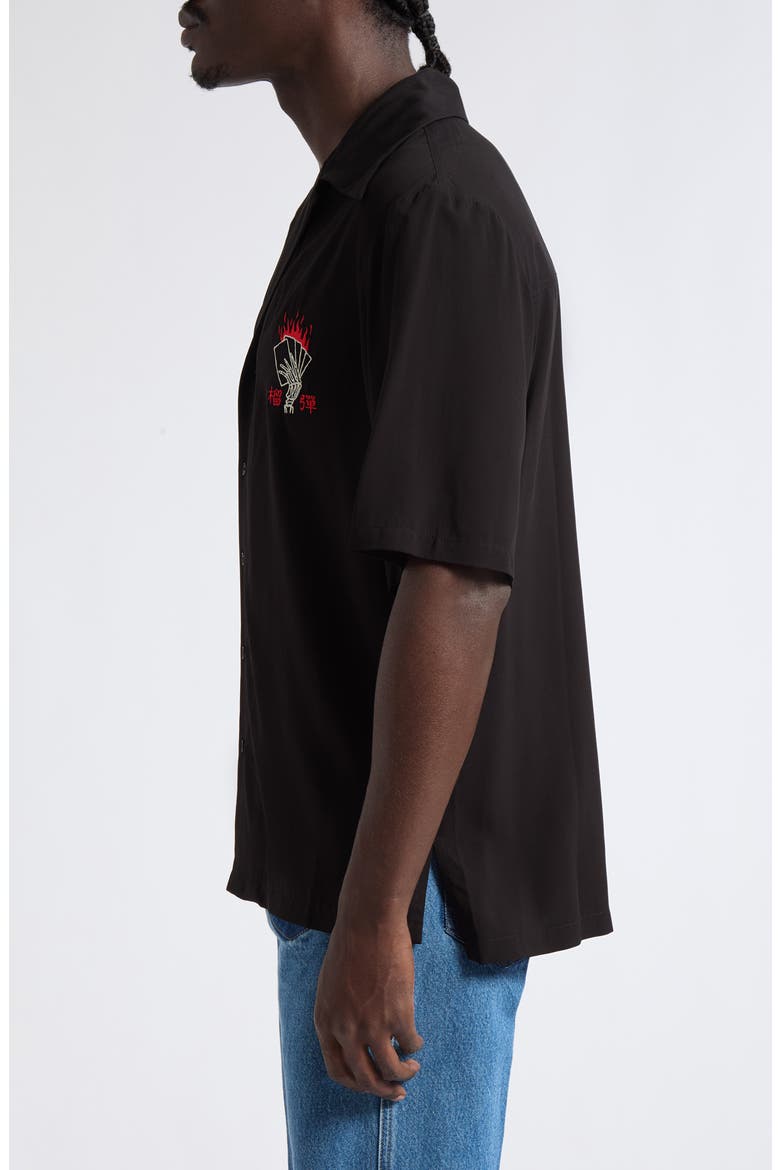 Blacklisted Uniform Camp Shirt, Alternate, color, BLACK