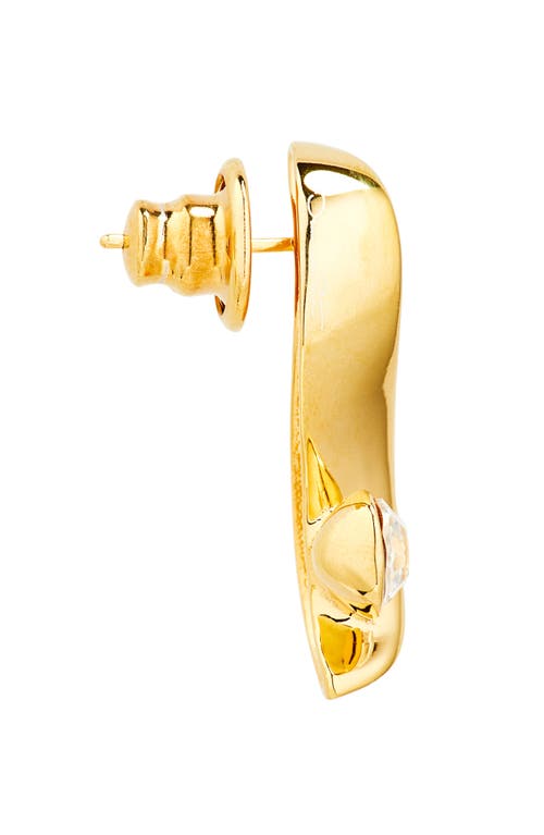 Oscar De La Renta Crystal Wave Earrings In Gold