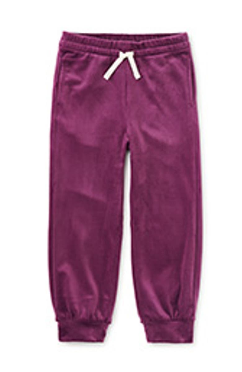 Tea Collection Easy Fit Very Velour Joggers, Main, color, Cosmic Berry
