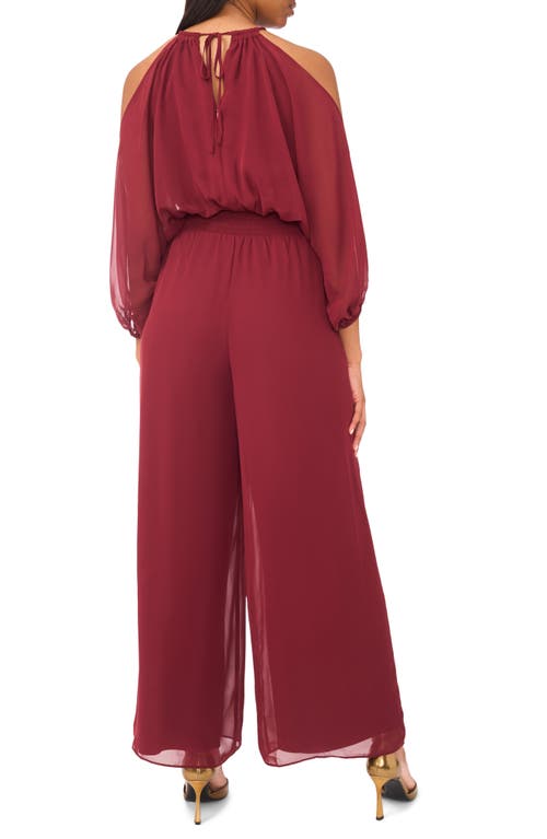 Halogen ® Chiffon Halter Jumpsuit In Burgundy
