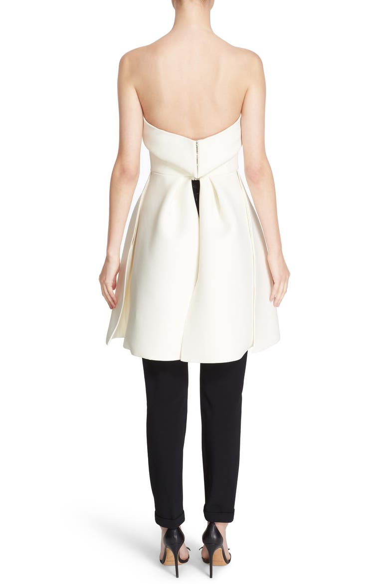 Strapless Sweetheart Open Peplum Top, Alternate, color, IVORY